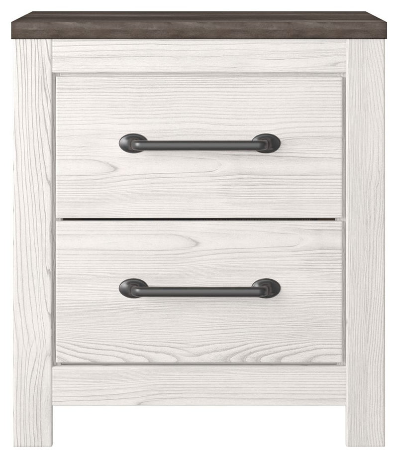 Gerridan - White / Gray - Two Drawer Night Stand - JaxCo Furniture