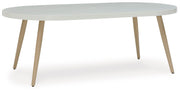 Seton Creek - White - Oval Dining Table With Umb Opt - JaxCo Furniture