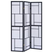Damis - 3-Panel Room Divider Folding Shoji Screen - Black - JaxCo Furniture