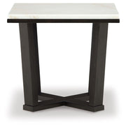 Fostead - White / Espresso - Square End Table - JaxCo Furniture