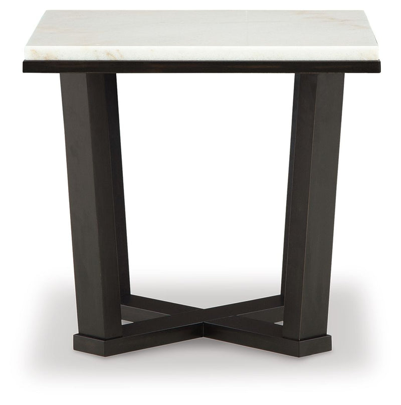 Fostead - White / Espresso - Square End Table - JaxCo Furniture