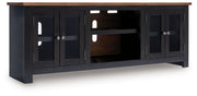 Wildenauer - Brown / Black - XL TV Stand With Fireplace Option - JaxCo Furniture