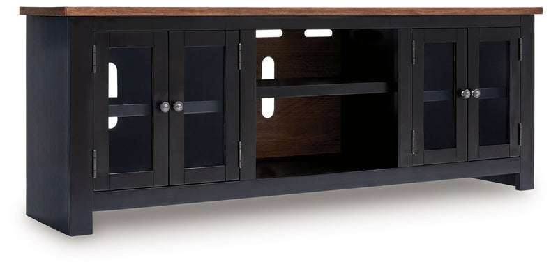Wildenauer - Brown / Black - XL TV Stand With Fireplace Option - JaxCo Furniture