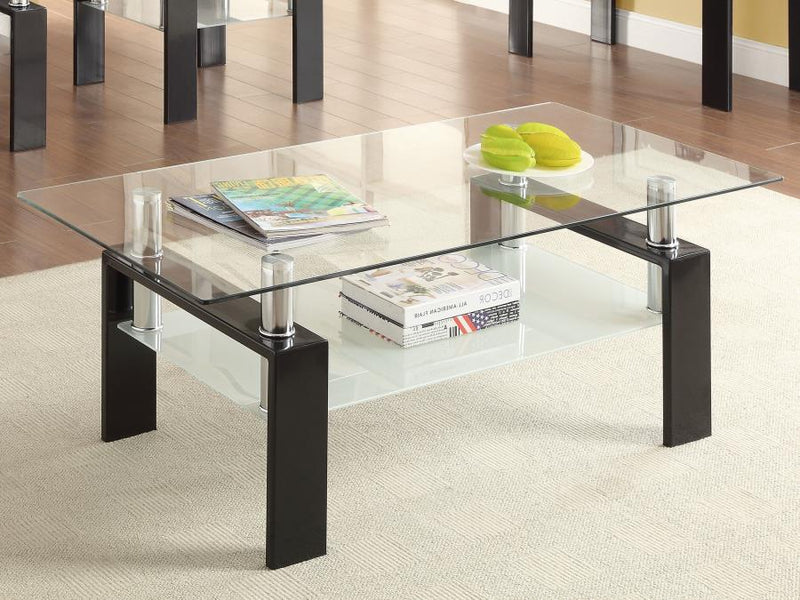 Dyer - 1-Shelf Rectangular Glass Top Table - JaxCo Furniture