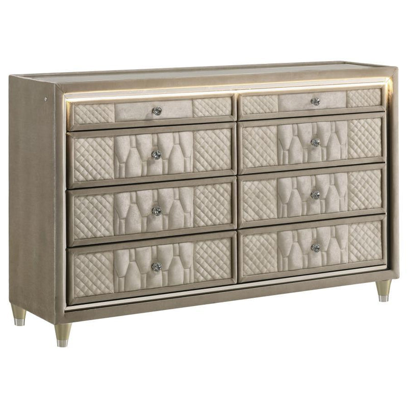Lorient - 8-Drawer LED Bedroom Dresser Cabinet - JaxCo Furniture