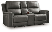 Bleckley - Power Reclining Loveseat With Console / Adjustable Headrest - JaxCo Furniture