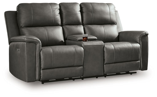 Bleckley - Power Reclining Loveseat With Console / Adjustable Headrest - JaxCo Furniture