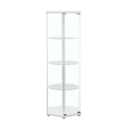 Zahavah - 4-Shelf Hexagonal Clear Glass Curio Cabinet - JaxCo Furniture