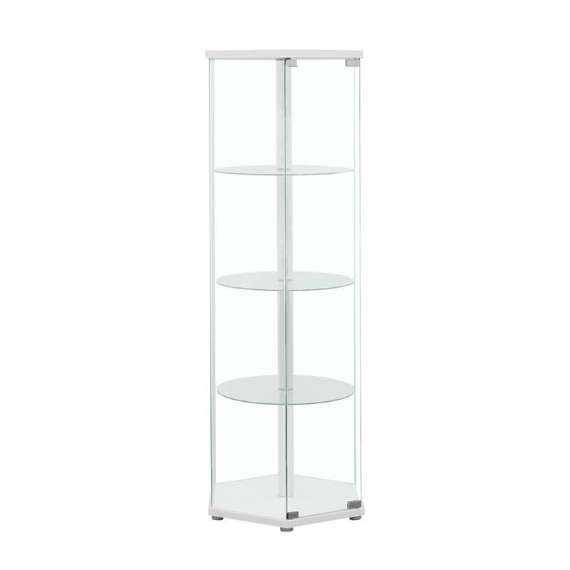 Zahavah - 4-Shelf Hexagonal Clear Glass Curio Cabinet - JaxCo Furniture