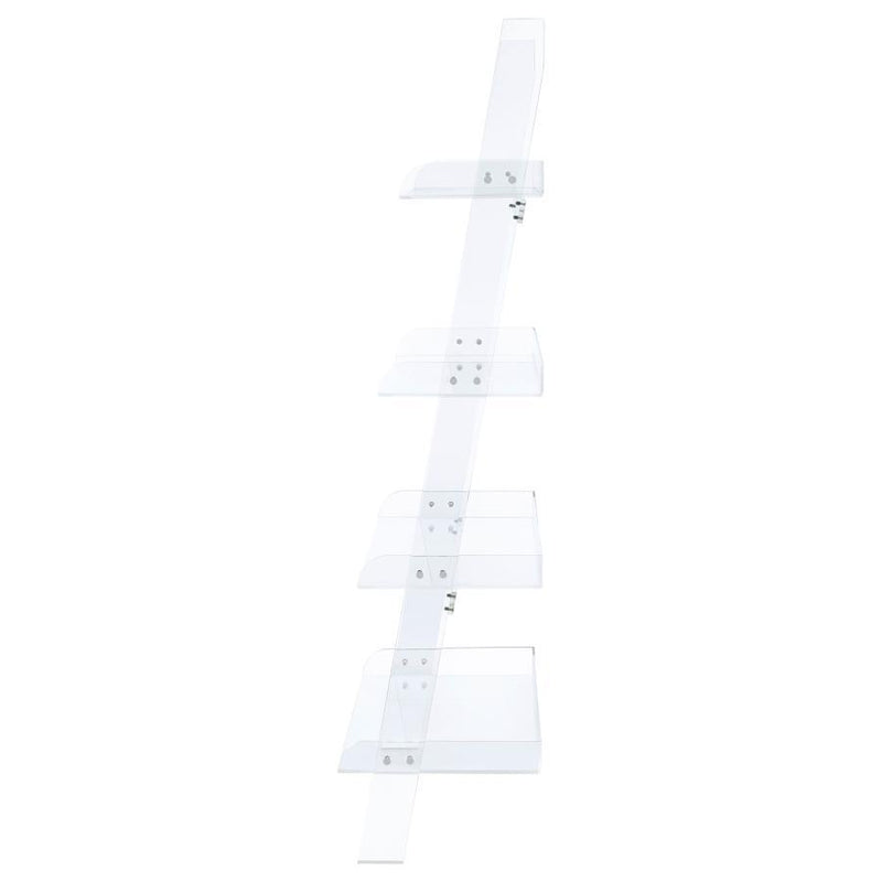Amaturo - 4-Shelf Acrylic Ladder Bookshelf - Clear - JaxCo Furniture