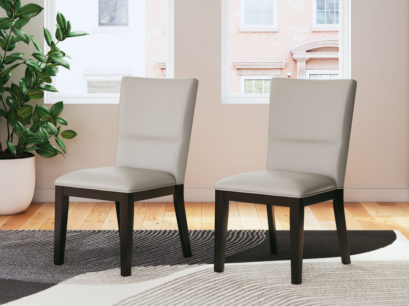 Glinari - Taupe / Black - Dining Upholstered Side Chair (Set of 2) - JaxCo Furniture