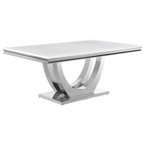 Kerwin - Rectangular Stone Top Dining Table - White - JaxCo Furniture