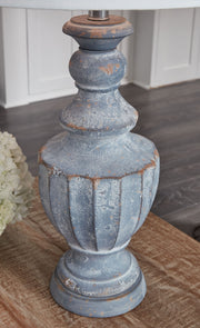 Cylerick - Antique Blue - Terracotta Table Lamp - JaxCo Furniture