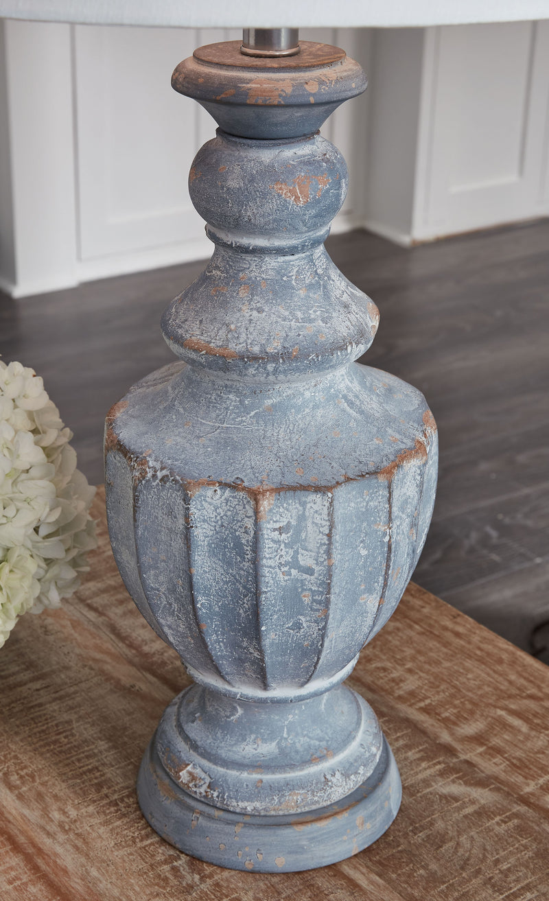 Cylerick - Antique Blue - Terracotta Table Lamp - JaxCo Furniture