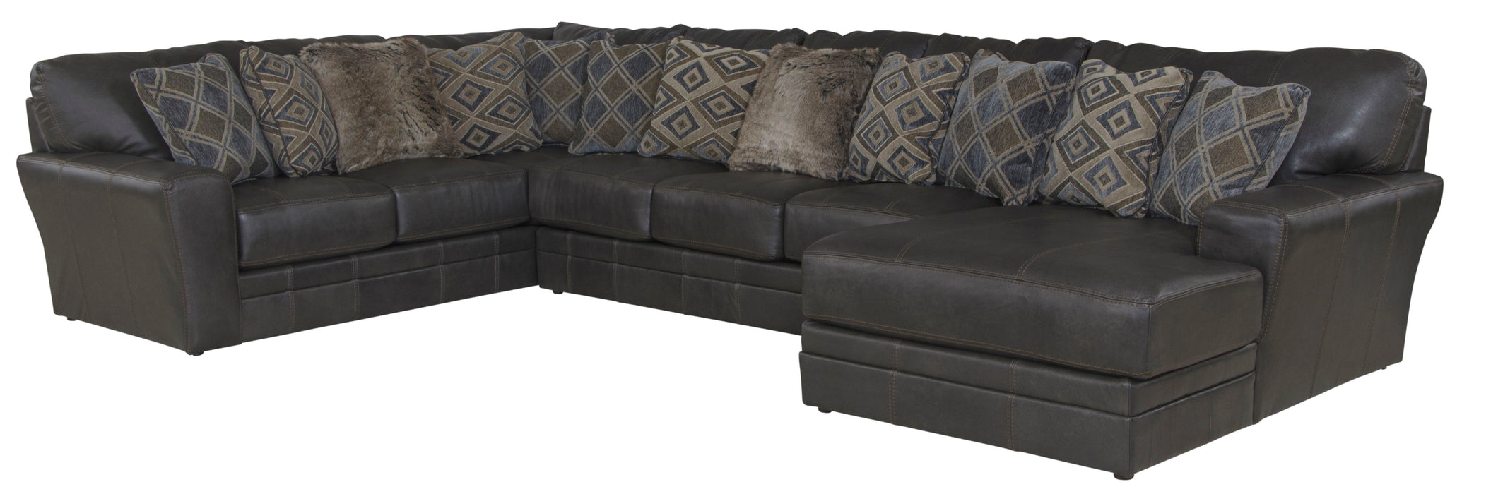 Denali - Italian Leather Match Sectional - JaxCo Furniture