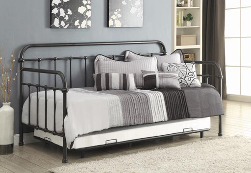 Livingston - Metal Twin Daybed With Trundle - Dark Bronze - JaxCo Furniture