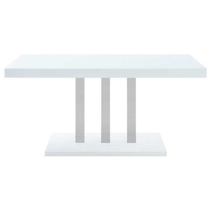 Brooklyn - Rectangular Dining Table - White High Gloss - JaxCo Furniture