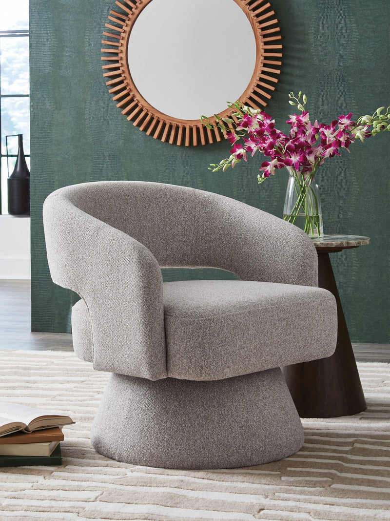 Nashkins - Swivel Accent Chair - Pebble - JaxCo Furniture