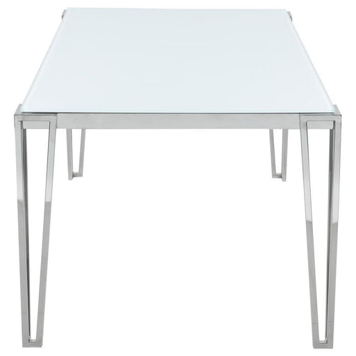 Pauline - Rectangular Glass Top Dining Table - Chrome - JaxCo Furniture