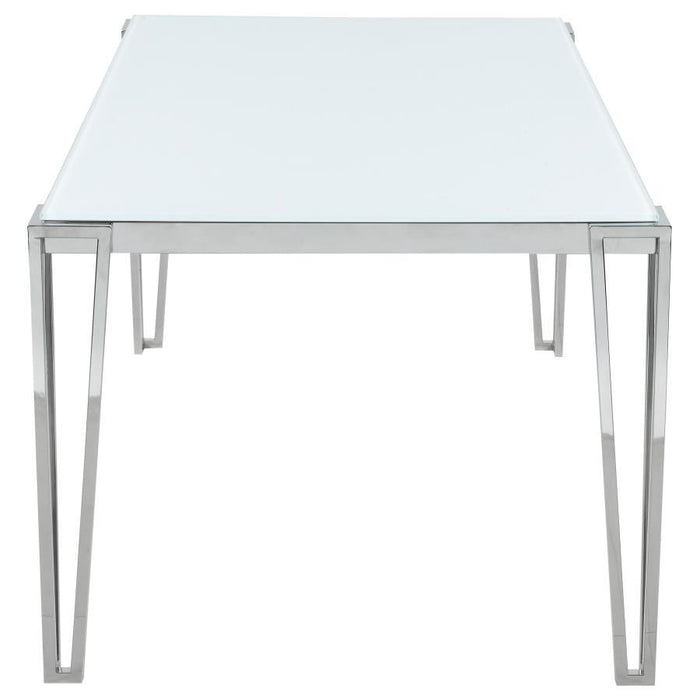 Pauline - Rectangular Glass Top Dining Table - Chrome - JaxCo Furniture