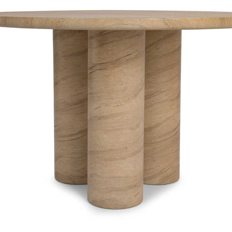 Niva - 47" Outdoor Round Dining Table - Beige