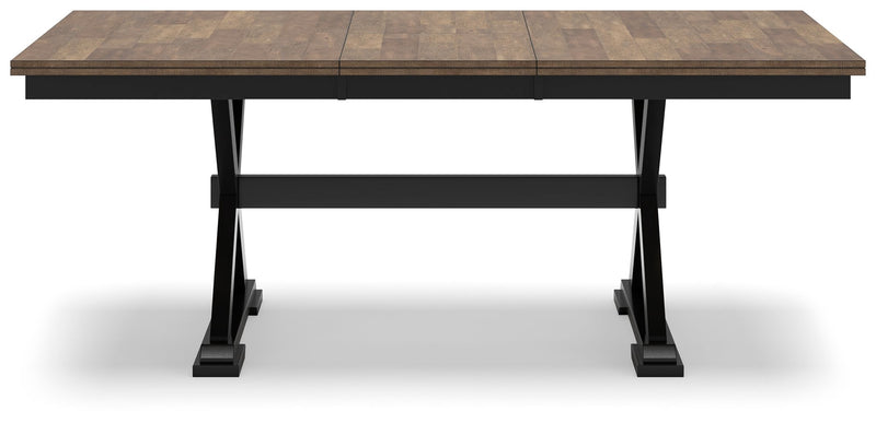 Wildenauer - Brown / Black - Rectangular Dining Extension Table - JaxCo Furniture