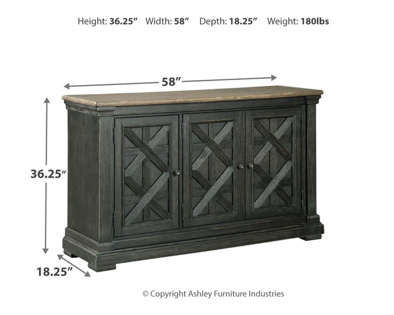 Tyler - Black / Gray - Dining Room Server - JaxCo Furniture