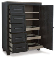 Foyland - Black / Brown - Door Chest - JaxCo Furniture