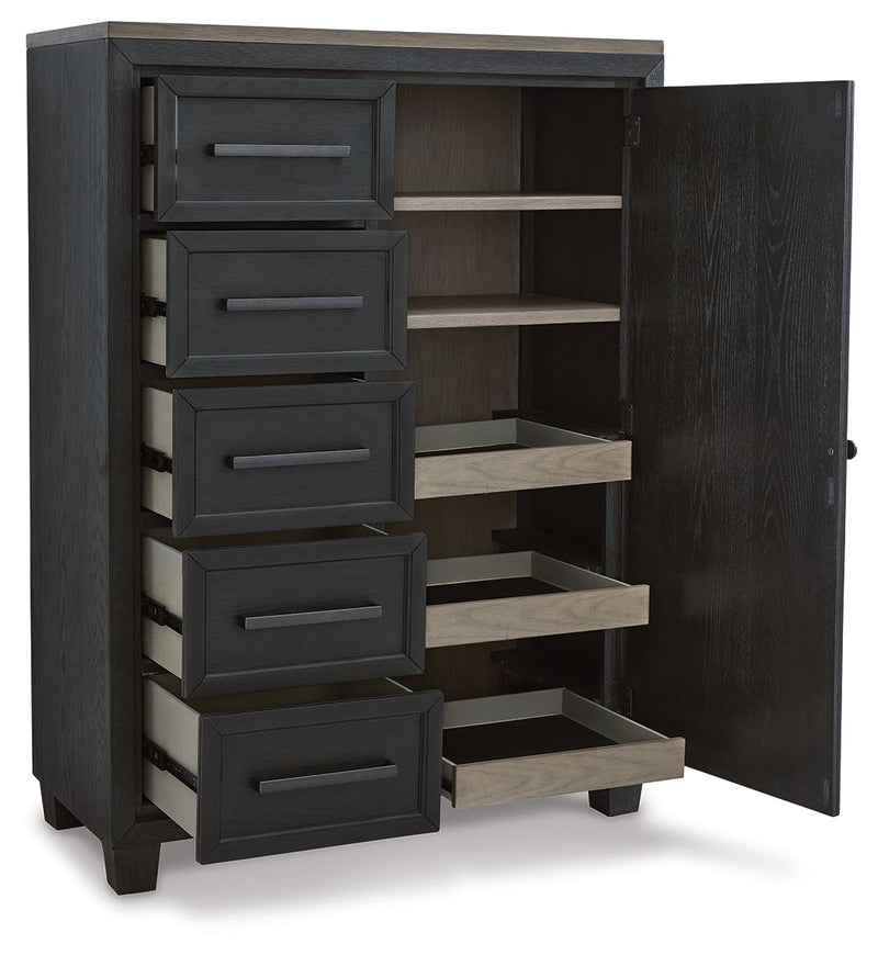 Foyland - Black / Brown - Door Chest - JaxCo Furniture