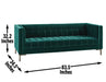 Isaac - Channel Stitch Velvet Sofa - JaxCo Furniture