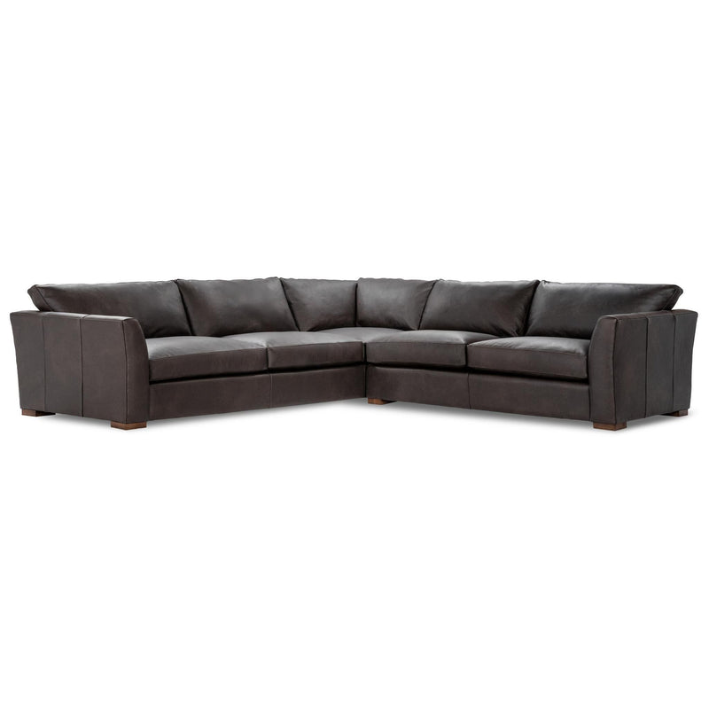 Bryson - Top Grain Leather 3 Piece Sectional - Lush-Chocolate - JaxCo Furniture