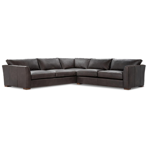 Bryson - Top Grain Leather 3 Piece Sectional - Lush-Chocolate - JaxCo Furniture