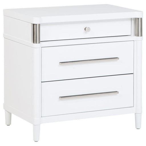 Gracemont - 3-Drawer Bedroom Nightstand Bedside Table - White - JaxCo Furniture
