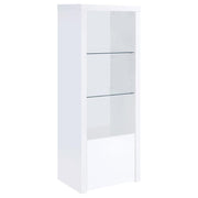 Jude - 3-Shelf Engineered Wood Media Tower - High Gloss White - JaxCo Furniture