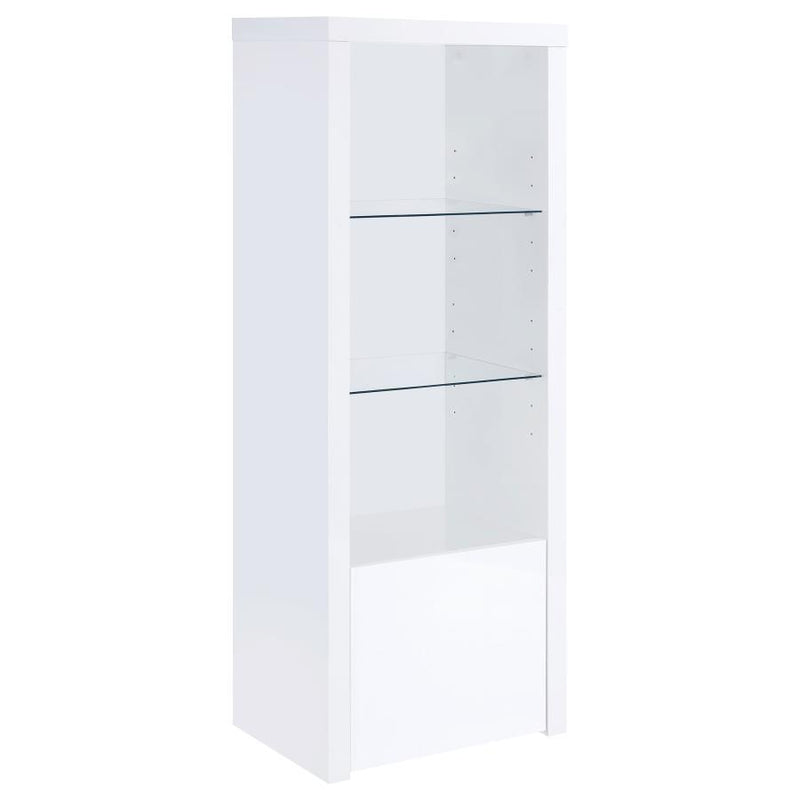 Jude - 3-Shelf Engineered Wood Media Tower - High Gloss White - JaxCo Furniture