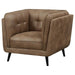 Thatcher - Upholstered Tuxedo Arm Tufted Accent Chair - Brown - JaxCo Furniture