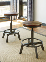 Torjin - Dark Brown - 3 Pc. - Long Counter Table, 2 Stools - JaxCo Furniture
