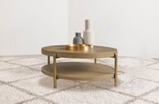 Arini - Round Coffee Table With Storage Shelf - JaxCo Furniture