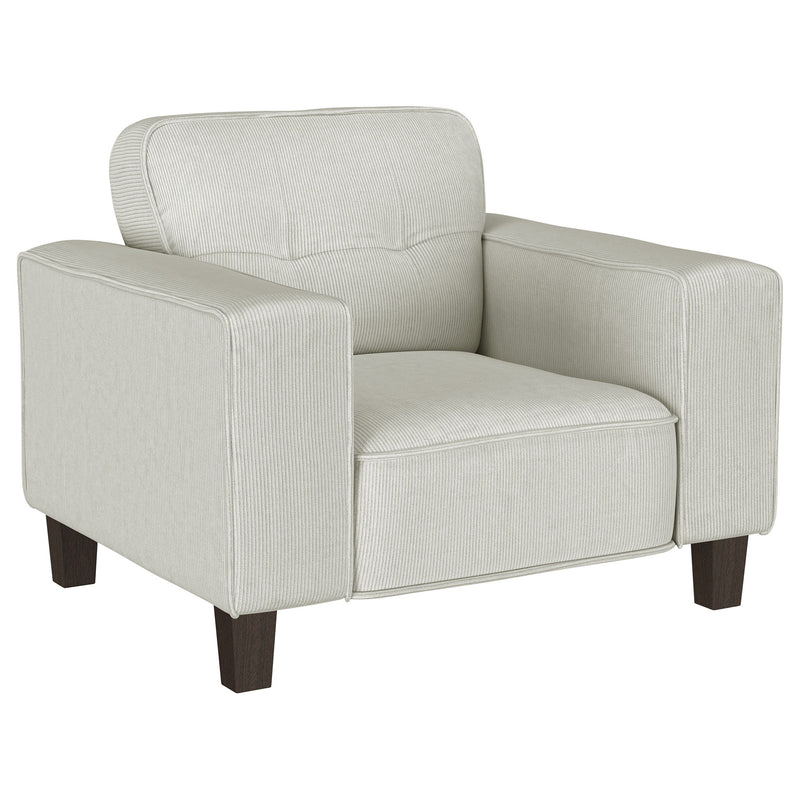 Deerhurst - Upholstered Track Arm Tufted Accent Chair - Greige - JaxCo Furniture