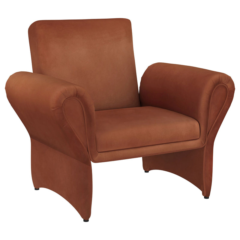Liana - Upholstered Roll Arm Accent Armchair - Rust - JaxCo Furniture