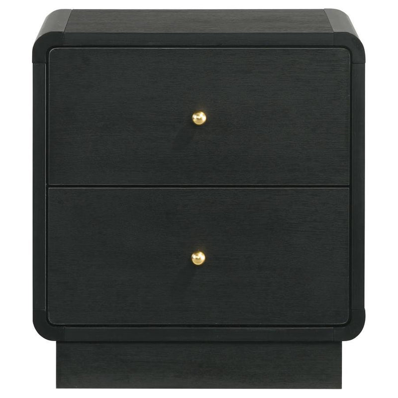 Cavelle - 2-Drawer Nightstand Bedside Table - Black - JaxCo Furniture