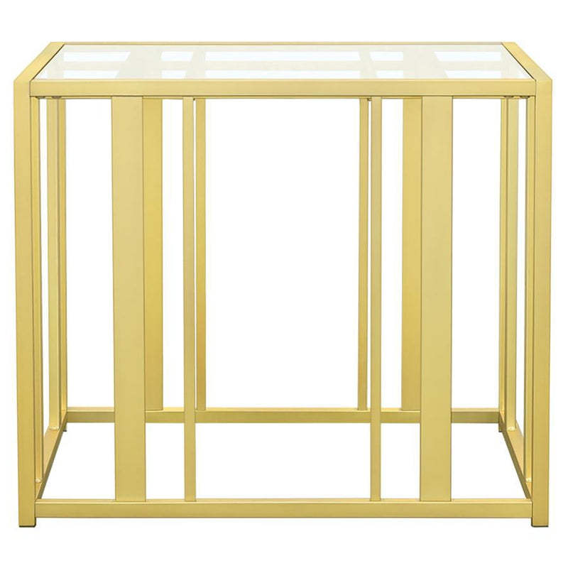 Adri - Rectangular Glass Top Side End Table - JaxCo Furniture