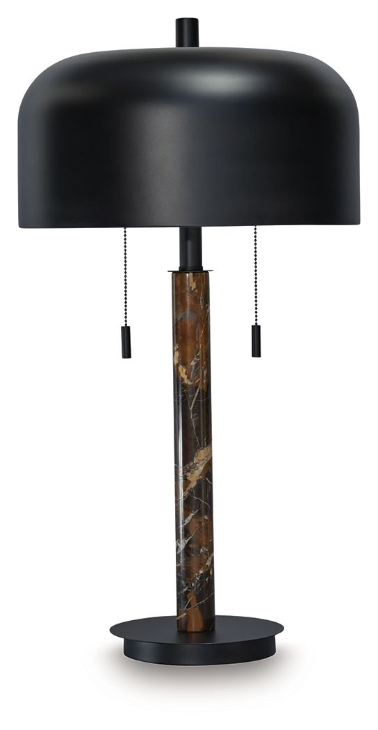 Alanbert - Brown / Black - Metal Table Lamp - JaxCo Furniture