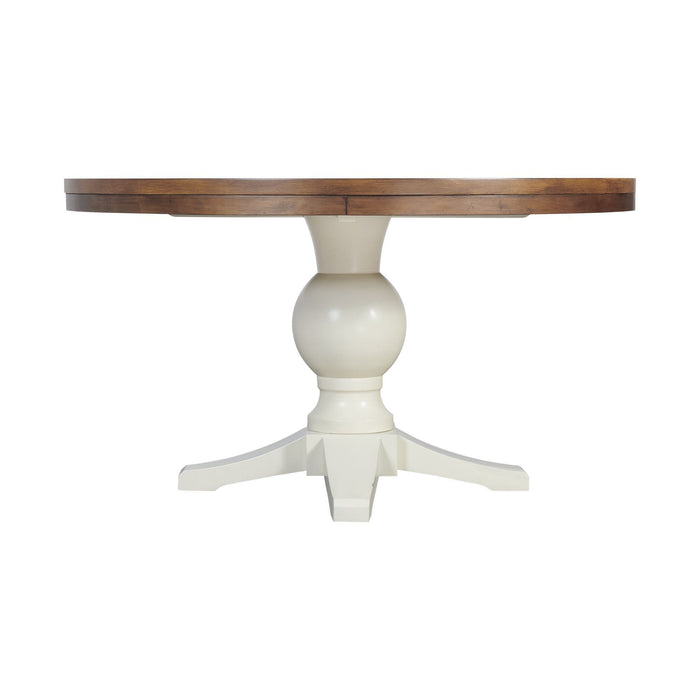 Park Creek - Round Standard Height Dining Table - Cottage White Finish - JaxCo Furniture