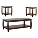 Dixon - 3 Piece Rectangular Wood Coffee Table Set Espresso - Cappuccino - JaxCo Furniture