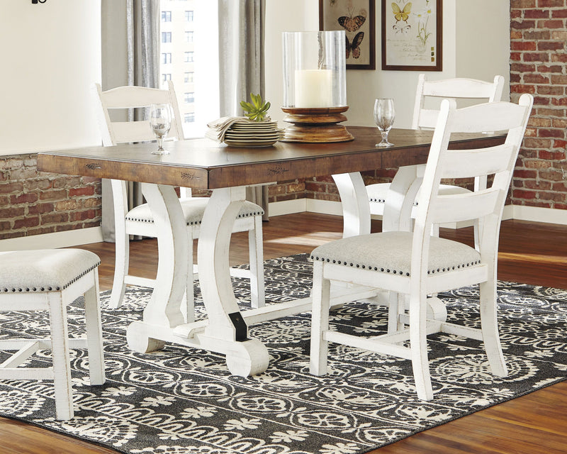 Valebeck - White / Brown - Rectangular Dining Room Table - JaxCo Furniture