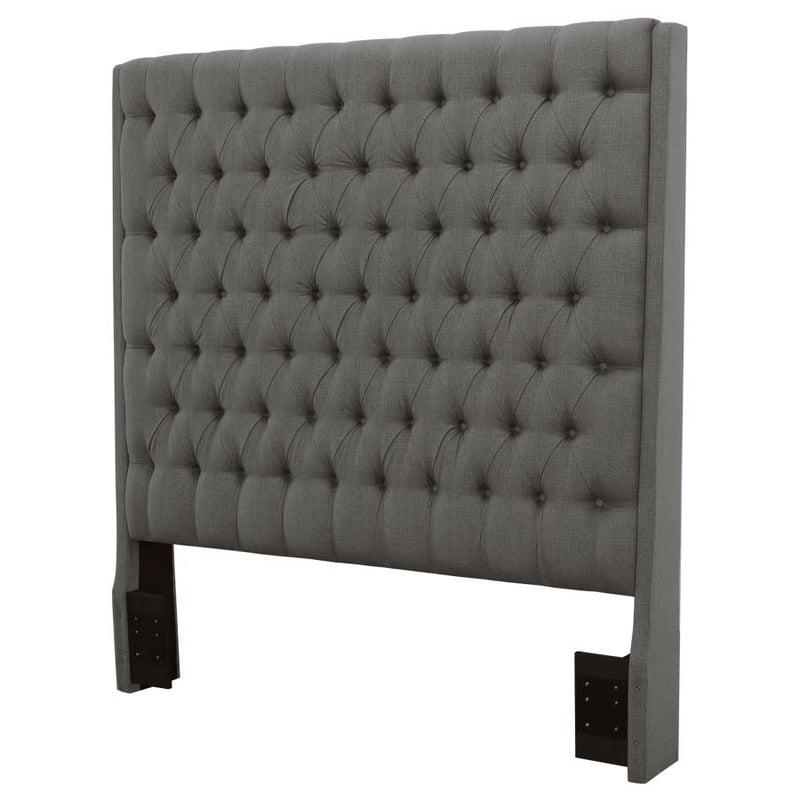 Camille - Upholstered Eastern King Panel Headboard - Gray - JaxCo Furniture