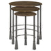 Deja - 3 Piece Round Nesting Table Set - Natural And Gunmetal - JaxCo Furniture