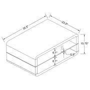 Elana - 1-Shelf Rectangular Coffee Table - White High Gloss - JaxCo Furniture