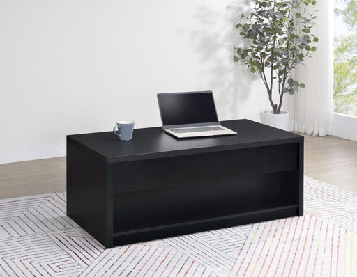Knapp - Lift Top Cocktail Coffee Table With Dual Drawers - Black - JaxCo Furniture